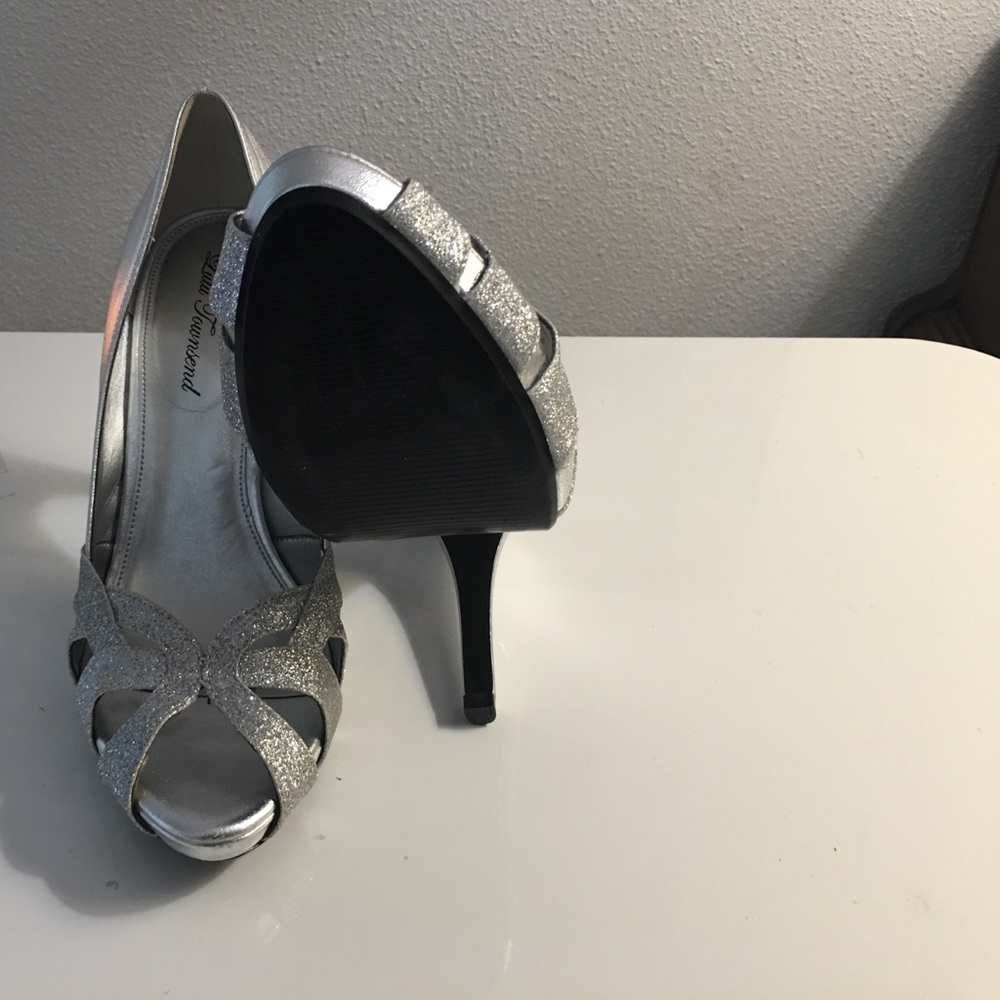 Lulu Townsend silver high heels